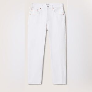Mango - High-waist cropped straight jeans